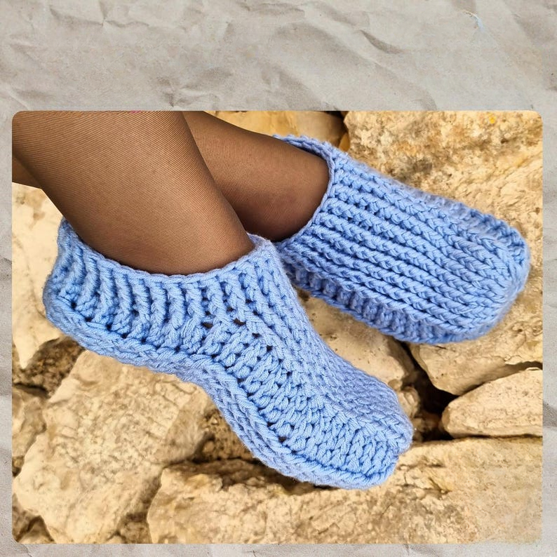 Narrow Crochet Slippers Pattern